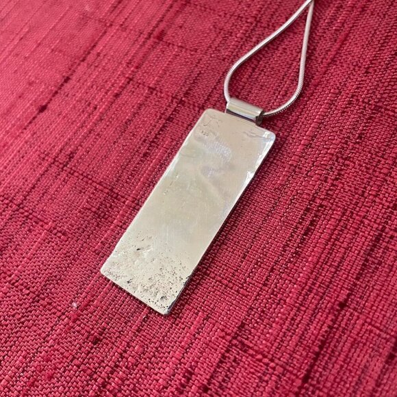 Jessie Senecal Handmade Sterling Silver "Textured Inlay" Necklace - Picture 4 of 5